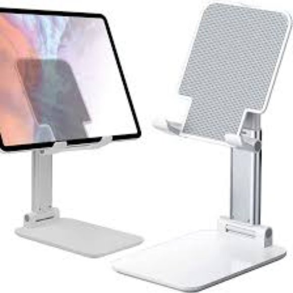 Cell Phone/Tablet Stand Foldable With Adjustable Silicon Pad For Desk - Picture 2 of 5